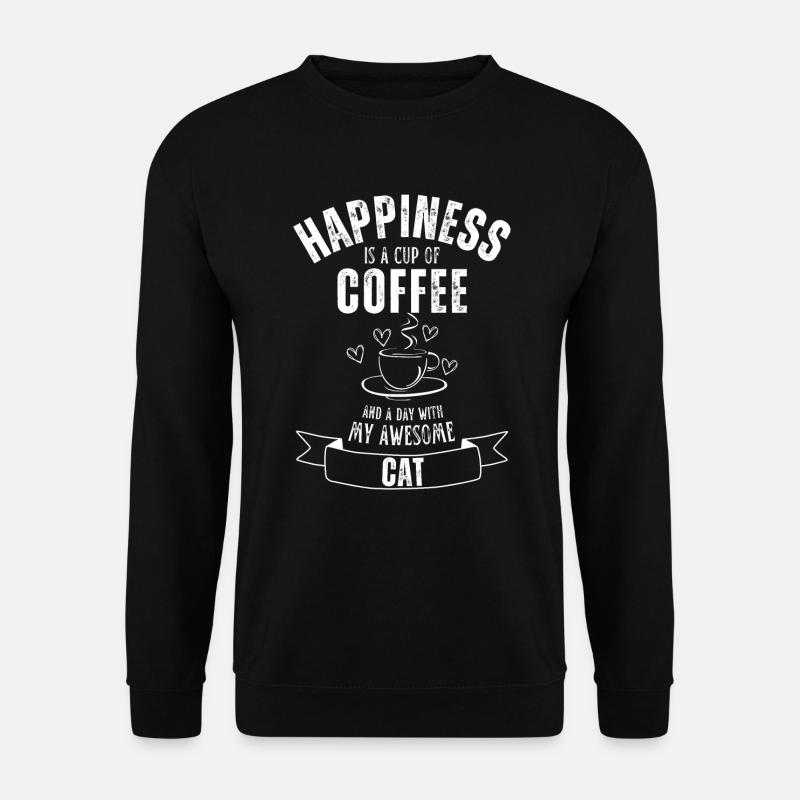 Cat & Coffee Cat Cafe - Unisex Sweatshirt - black