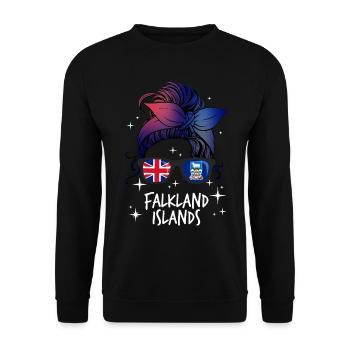 Falkland Islands - Unisex Sweatshirt - black - Front - Alina (178cm) & Michal (187cm)