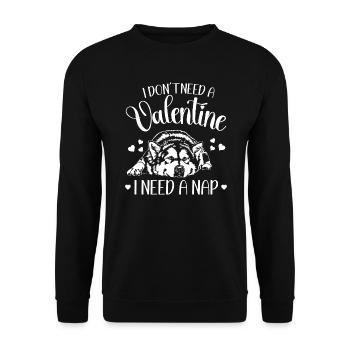 Alaskan Malamute Valentinstag Hunde Hund Wilsigns - Unisex Pullover - Schwarz - Vorne - Alina (178cm) & Michal (187cm)