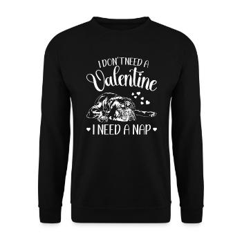 Bordeauxdogge Valentinstag Hunde Hund Wilsigns - Unisex Pullover - Schwarz - Vorne - Alina (178cm) & Michal (187cm)