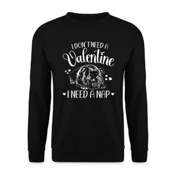 Staffordshire Bull Terrier Valentinstag Hunde Hund - Unisex Pullover - Schwarz - Vorne - Alina (178cm) & Michal (187cm)