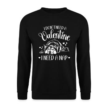 Husky sibérien Saint-Valentin chiens chien Wilsigns - Sweat-shirt Unisexe - noir - Devant - Alina (178cm) & Michal (187cm)