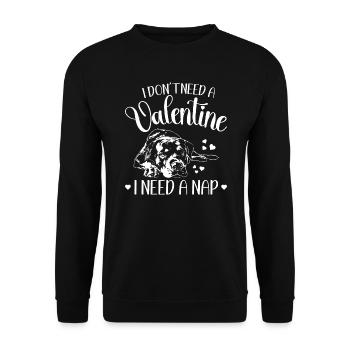 Rottweiler Saint Valentin chiens chien Wilsigns - Sweat-shirt Unisexe - noir - Devant - Alina (178cm) & Michal (187cm)