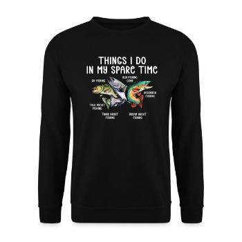 Fishing Angler Fishing Things I Do In My Spare Time - Unisex Sweatshirt - black - Front - Alina (178cm) & Michal (187cm)