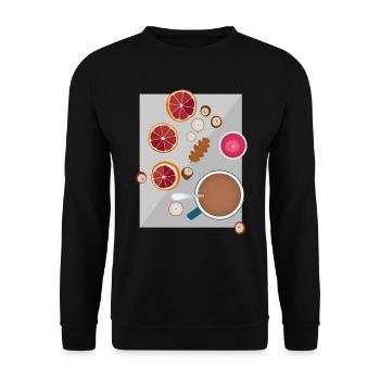 Hygge Dekoration Ruhe Gemütlichkeit Geschenk - Unisex Pullover - Schwarz - Vorne - Alina (178cm) & Michal (187cm)