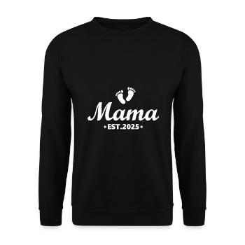 Werdende Mama 2025 Geschenk Schwangerschaft 2025 - Unisex Pullover - Schwarz - Vorne - Alina (178cm) & Michal (187cm)