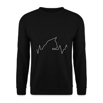 Cat Pulse Cat Kitty Cat Mom Cat Daddy Cat - Unisex Sweatshirt - black - Front - Alina (178cm) & Michal (187cm)