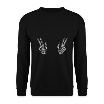 Skeleton hand Viktory - Unisex Sweatshirt - black - Front - Alina (178cm) & Michal (187cm)