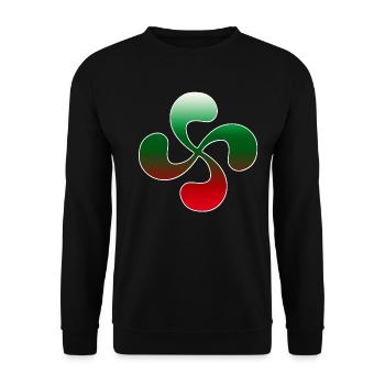 Croix Basque design 101 - Sweat-shirt Unisexe - noir - Devant - Alina (178cm) & Michal (187cm)