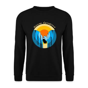 Norway Kjerag Lysefjord souvenir - Unisex Sweatshirt - black - Front - Alina (178cm) & Michal (187cm)