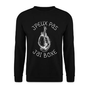 J'peux Pas J'ai Boxe Sport Boxeur Boxe Cadeau - Sweat-shirt Unisexe - noir - Devant - Alina (178cm) & Michal (187cm)
