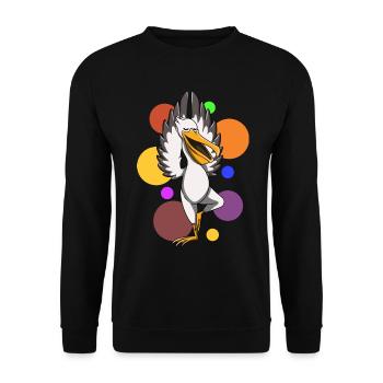 Yoga Pelikan - Unisex Pullover - Schwarz - Vorne - Alina (178cm) & Michal (187cm)