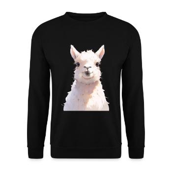 Lama - Unisex Sweatshirt - black - Front - Alina (178cm) & Michal (187cm)