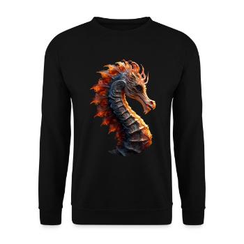 Sea horse - Unisex Sweatshirt - black - Front - Alina (178cm) & Michal (187cm)