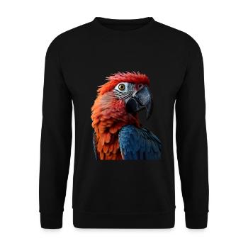 Papagei - Unisex Pullover - Schwarz - Vorne - Alina (178cm) & Michal (187cm)