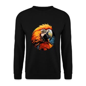 Papagei - Unisex Pullover - Schwarz - Vorne - Alina (178cm) & Michal (187cm)
