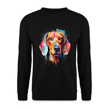 Dachshund Colorful - Unisex Sweatshirt - black - Front - Alina (178cm) & Michal (187cm)
