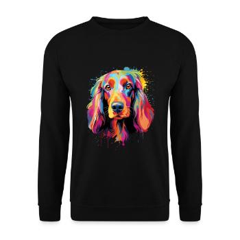 Cocker Spaniel Colorful - Unisex Pullover - Schwarz - Vorne - Alina (178cm) & Michal (187cm)