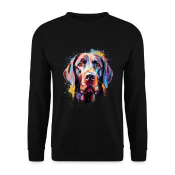 Labrador coloré - Sweat-shirt Unisexe - noir - Devant - Alina (178cm) & Michal (187cm)