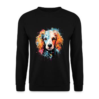 Pudel Colorful - Unisex Pullover - Schwarz - Vorne - Alina (178cm) & Michal (187cm)