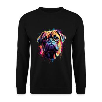 Pug Colorful - Unisex Sweatshirt - black - Front - Alina (178cm) & Michal (187cm)