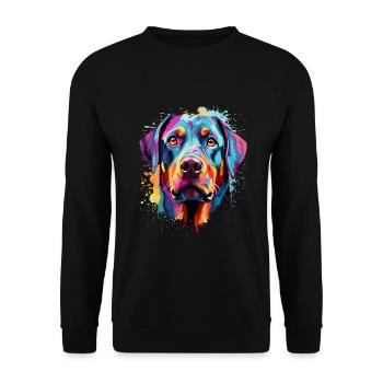 Rottweiler Colorful - Unisex Pullover - Schwarz - Vorne - Alina (178cm) & Michal (187cm)