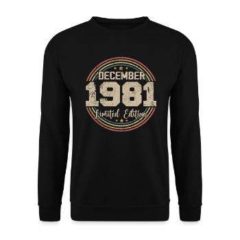 Les Légendes Sont Nées En Décembre 1981 - 1981 - Sweat-shirt Unisexe - noir - Devant - Alina (178cm) & Michal (187cm)