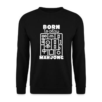 Born to Play Mahjong - Unisex Sweatshirt - black - Front - Alina (178cm) & Michal (187cm)