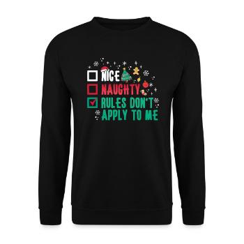 Christmas Xmas Saying Humor Funny Witty - Unisex Sweatshirt - black - Front - Alina (178cm) & Michal (187cm)