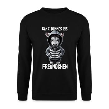Very Thin Ice Friend Zebra - Unisex Sweatshirt - black - Front - Alina (178cm) & Michal (187cm)
