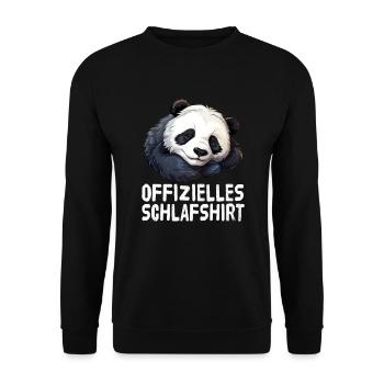 Official Sleep Shirt Panda - Unisex Sweatshirt - black - Front - Alina (178cm) & Michal (187cm)