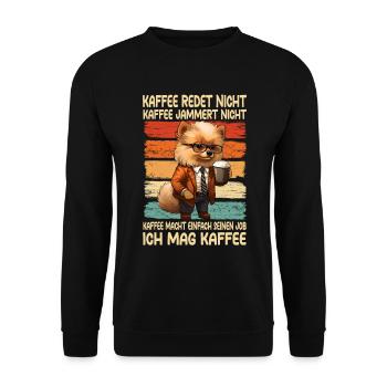 Le café ne parle pas, le café ne pleurniche pas - Sweat-shirt Unisexe - noir - Devant - Alina (178cm) & Michal (187cm)