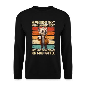 Café Don’t Talk Café Don’t Whine Hyena - Sweat-shirt Unisexe - noir - Devant - Alina (178cm) & Michal (187cm)