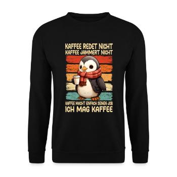 Café Don’t Talk Café Don’t Whine Pingouin - Sweat-shirt Unisexe - noir - Devant - Alina (178cm) & Michal (187cm)