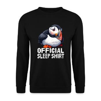 Official Atlantic Puffin Sleep Shirt - Unisex Sweatshirt - black - Front - Alina (178cm) & Michal (187cm)