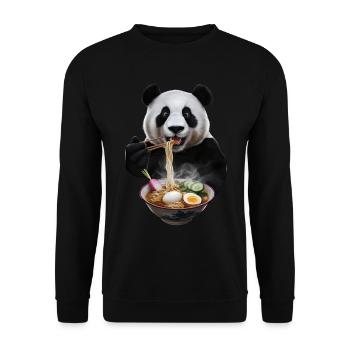 Panda - Unisex Pullover - Schwarz - Vorne - Alina (178cm) & Michal (187cm)