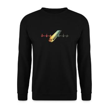 Cadeau d'harmonica vintage pour musiciens - Sweat-shirt Unisexe - noir - Devant - Alina (178cm) & Michal (187cm)