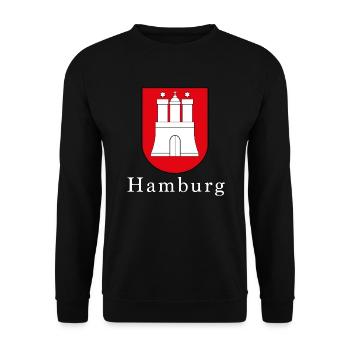 Hamburg Wappen - Unisex Pullover - Schwarz - Vorne - Alina (178cm) & Michal (187cm)