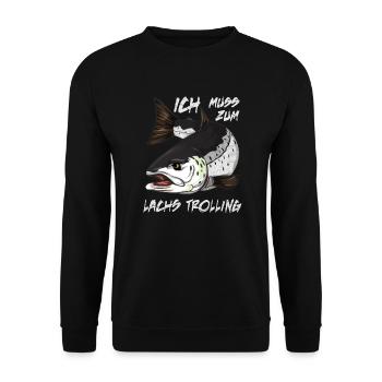 Pêche au saumon - Sweat-shirt Unisexe - noir - Devant - Alina (178cm) & Michal (187cm)