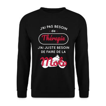 Pas besoin de thérapie besoin de faire de la moto - Sweat-shirt Unisexe - noir - Devant - Alina (178cm) & Michal (187cm)