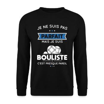 Pas parfait mais bouliste c'est presque pareil - Sweat-shirt Unisexe - noir - Devant - Alina (178cm) & Michal (187cm)