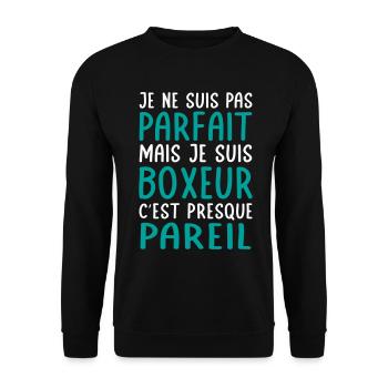 Je ne suis pas parfait mais je suis boxeur - Sweat-shirt Unisexe - noir - Devant - Alina (178cm) & Michal (187cm)