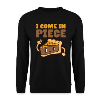 Cake saying funny I COME IN PIECE chocolate cake - Unisex Sweatshirt - black - Front - Alina (178cm) & Michal (187cm)