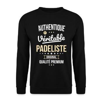 Authentique et véritable padeliste - Original - Sweat-shirt Unisexe - noir - Devant - Alina (178cm) & Michal (187cm)