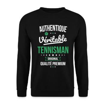 Authentique et véritable tennisman - Original - Sweat-shirt Unisexe - noir - Devant - Alina (178cm) & Michal (187cm)