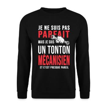 tonton mécanisien parfait oncle mécano mécanique - Sweat-shirt Unisexe - noir - Devant - Alina (178cm) & Michal (187cm)