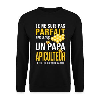 papa abeille pas parfait père papa miel apiculteur - Sweat-shirt Unisexe - noir - Devant - Alina (178cm) & Michal (187cm)