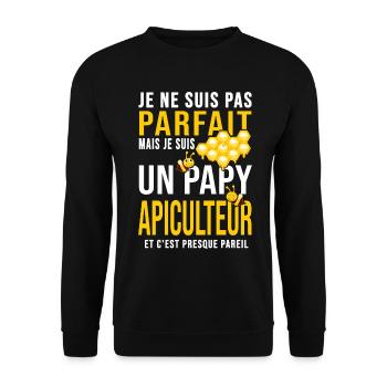 papy apiculteur pas parfait papi abeilles miel - Sweat-shirt Unisexe - noir - Devant - Alina (178cm) & Michal (187cm)