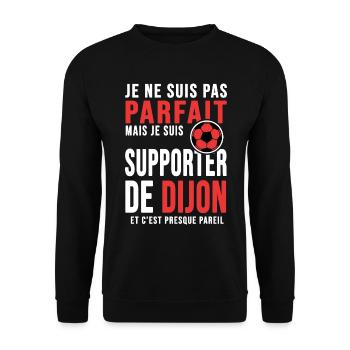 supporter foot Dijon humour football dijonnais - Sweat-shirt Unisexe - noir - Devant - Alina (178cm) & Michal (187cm)