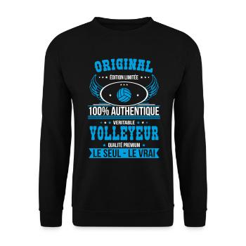 Authentique et véritable volleyeur - Original - Sweat-shirt Unisexe - noir - Devant - Alina (178cm) & Michal (187cm)